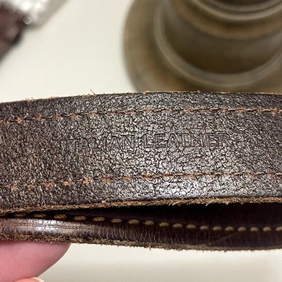 Polo Ralph Lauren Genuine Leather Belt Brown Men's Sz 40 Brass Buckle Pony - Picture 5 of 8